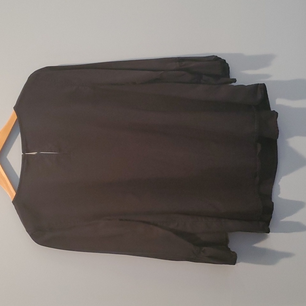 Crown & Ivy Navy Ruffle Blouse, Size M - Picture 3 of 6